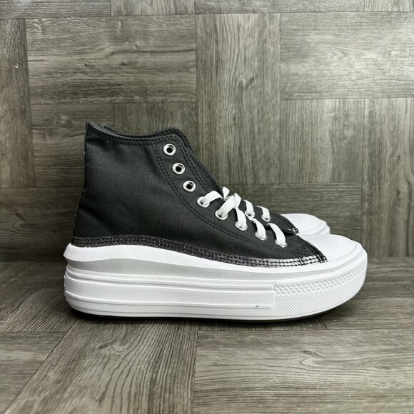 Converse Move Hi Youth Size 5 Dark Grey Sparkle Hightop Shoes - Picture 1 of 9